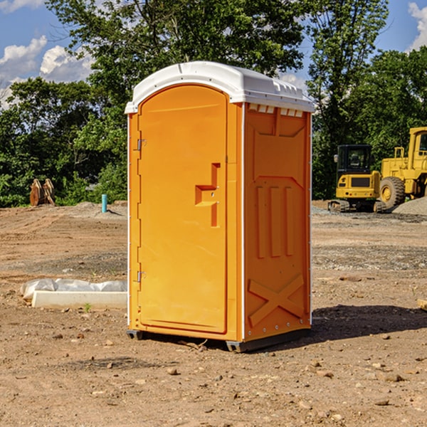 how often are the portable restrooms cleaned and serviced during a rental period in Seneca NE